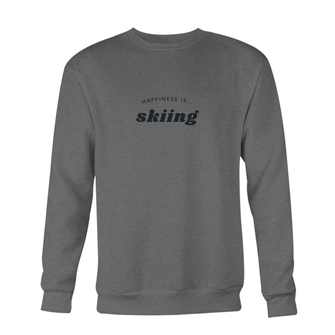 Men's Skiing Crew Sweatshirt, Charcoal-0
