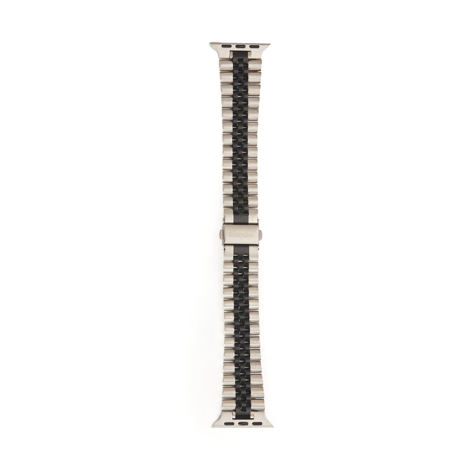 Stainless Steel Link Bracelet Band - The Perth in Silver and Black Small - Compatible with Apple Watch Size 38mm to 41mm-1