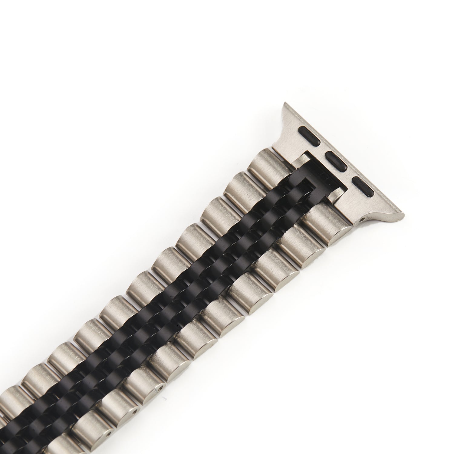 Stainless Steel Link Bracelet Band - The Perth in Silver and Black Small - Compatible with Apple Watch Size 38mm to 41mm-2