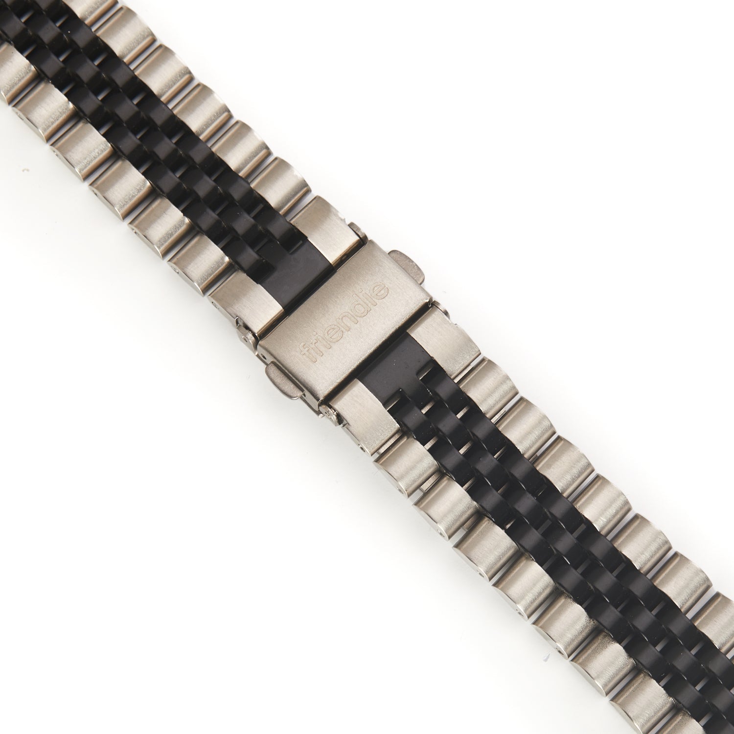Stainless Steel Link Bracelet Band - The Perth in Silver and Black Small - Compatible with Apple Watch Size 38mm to 41mm-3
