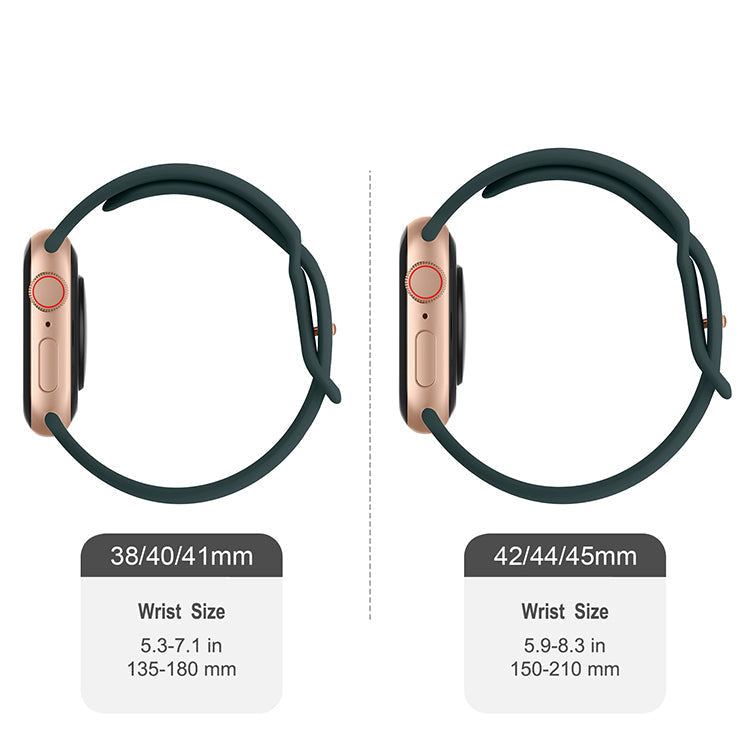 Silicone Sports Band Royal Green with Gold Pin - The Noosa Large - Compatible with Apple Watch Size 42mm to 45mm-2