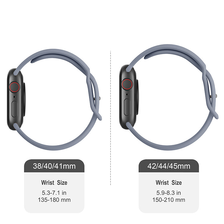 Silicone Sports Band Stardust Grey with Silver Pin - The Noosa Large - Compatible with Apple Watch Size 42mm to 45mm-2